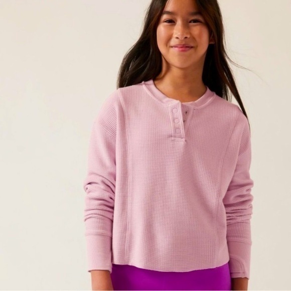 Nwot. Athleta Girl Xl Waffle Knit Long Sleeve Top